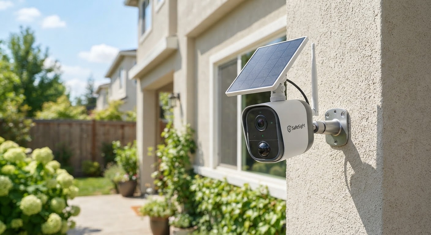 Solar Powered WiFi Camera — Solar Panel Included · Battery Powered