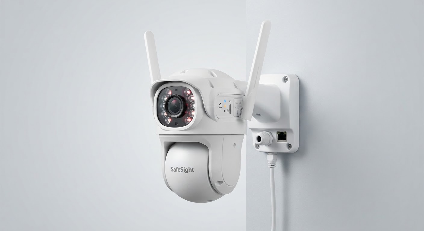 WiFi PTZ Outdoor Camera — Pan and Tilt · Dual Antenna · IP66